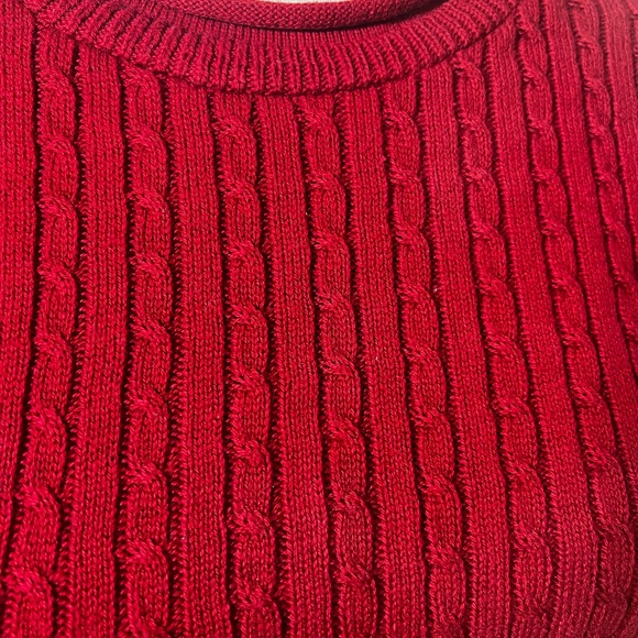 Red Cable Knit Sweater Knitty Gritty Knits - Picture 2 of 6